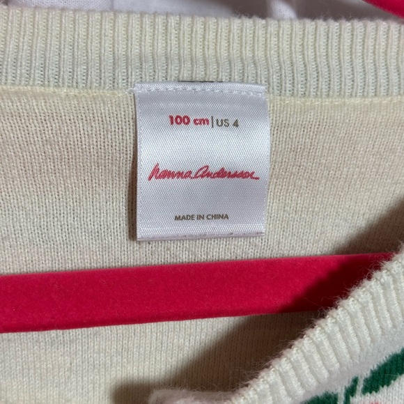 Hanna Andersson Apple Print Knit Cardigan 100% Cotton size 4 - Picture 2 of 5